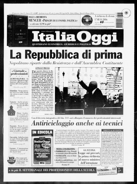 Italia oggi : quotidiano di economia finanza e politica